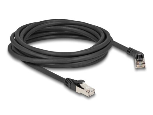 Delock Rj45 Nettverkskabel Cat.6A S/Ftp-Plugg 45° Vinklet Til Høyre Til Rett Plugg 5 M Svart