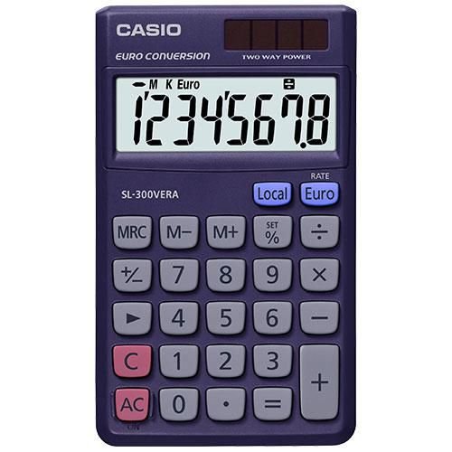 Casio Sl-300Ver, Lomme, 8 Sifre, Batteri, Blå Casio Sl-300Ver, Lomme, 8 Sifre, Batteri, Blå