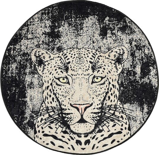 Rund Matte Tiger (140) - Tiger/Fløyel