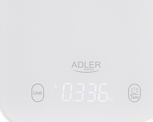 Adler AD3181 Kjøkkenvekt med LED-skjerm - 10 kg, inkl. batterier - Hvit