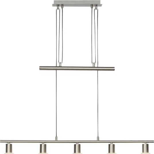 Brilliant Lea   Taklampe   Led Lyspære X 5   E14   Total: 20 W   Klasse A++   Varmt Hvitt Lys   2700 K   Krom Jern