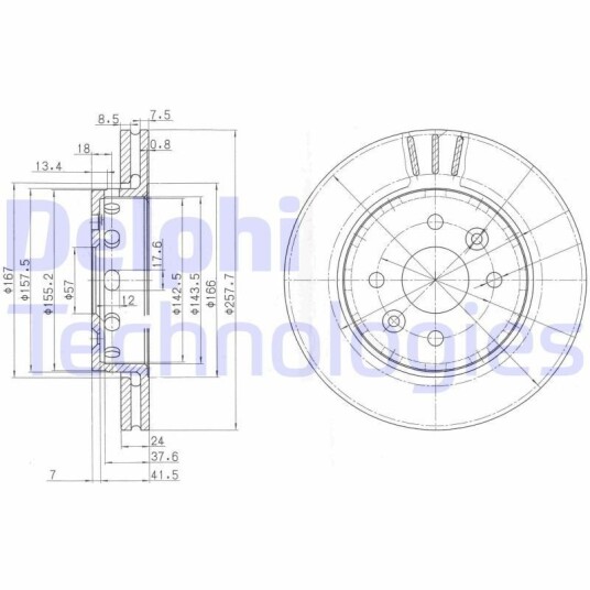 Bremseskive DELPHI BG3803