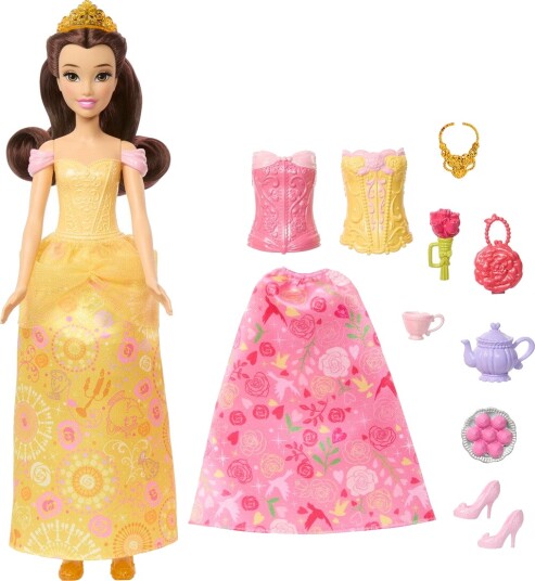 Disney Princess 2 In 1 Stories Belle Fashion Doll With 2 Snap On Bodices 2 Skirts & 9 Accessories Yellow One Size Disney Princess 2 In 1 Stories Belle Fashion Doll With 2 Snap On Bodices 2 Skirts & 9 Accessories Yellow One Size