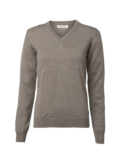 Chevalier Blaise V Neck Merino Pullover Women Walnut 34W