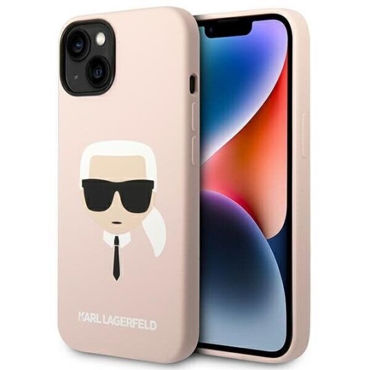 Karl Lagerfeld MagSafe Silikondeksel for iPhone 14 Plus - Lys Rosa