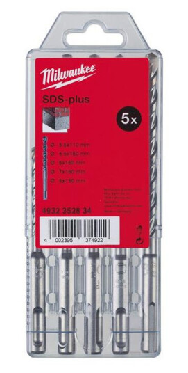 Milwaukee M2 4932352834 Hammerborsett SDS Plus 2 skjærs 5 deler Maskintilbehør & forbruk