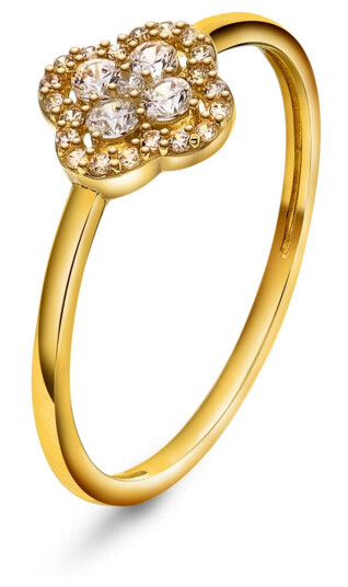 Pan Jewelry Ring i 585 gult gull med zirkonia