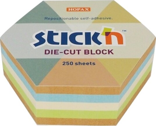 Noteskub 67X67 250 Blad Sekskant Assorterat Noteskub 67X67 250 Blad Sekskant Assorterat