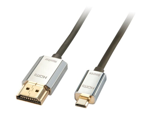 LINDY CROMO Slim High Speed HDMI to micro HDMI Cable with Ethernet - HDMI-kabel med Ethernet - 3 m LINDY CROMO Slim High Speed HDMI to micro HDMI Cable with Ethernet - HDMI-kabel med Ethernet - 3 m