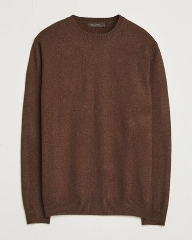 Oscar Jacobson Valter Wool/Cashmere Round Neck Golden Brown