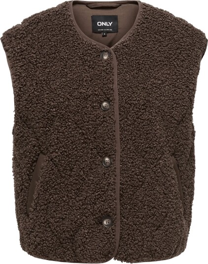 ONLY Onlines Teddy Waistcoat Cc Otw   Brown   XS