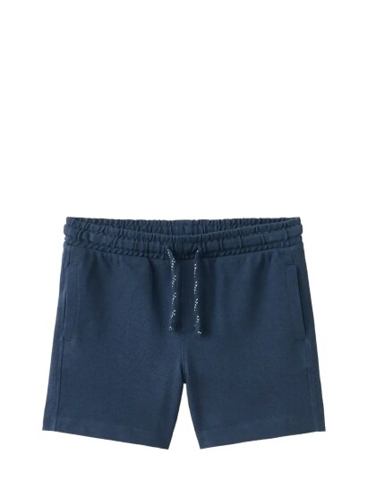 Mango Cotton Shorts With Drawstring Navy 3 4