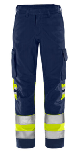 Fristads 2668 GPLU Arbeidsbukse varsel, Gul/Marineblå C50