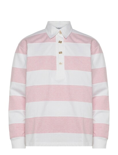 GANNI Heavy Cotton Polo Pink L