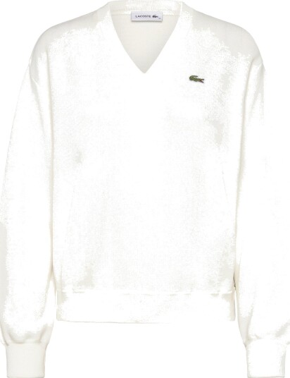 Lacoste V Neck Cotton Sweater White 36