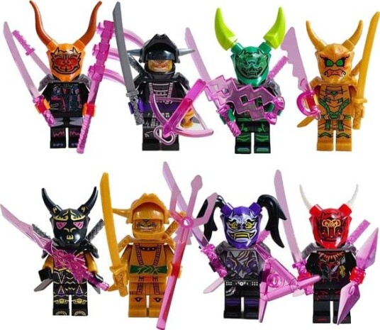 Ninja Byggeklosser Sett – Minifigur Konstruksjonsleke Pedagogisk DIY Klossleke 8 Skurkaktige Ninjaer Ninja Byggeklosser Sett – Minifigur Konstruksjonsleke Pedagogisk DIY Klossleke 8 Skurkaktige Ninjaer