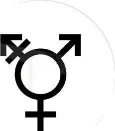 Skilt Kønsneutral Symbol Toilet Ø10 Cm Aluminium Hvid