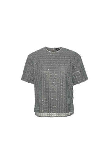 ROTATE Birger Christensen Beaded Oversized Top - Grey - 34