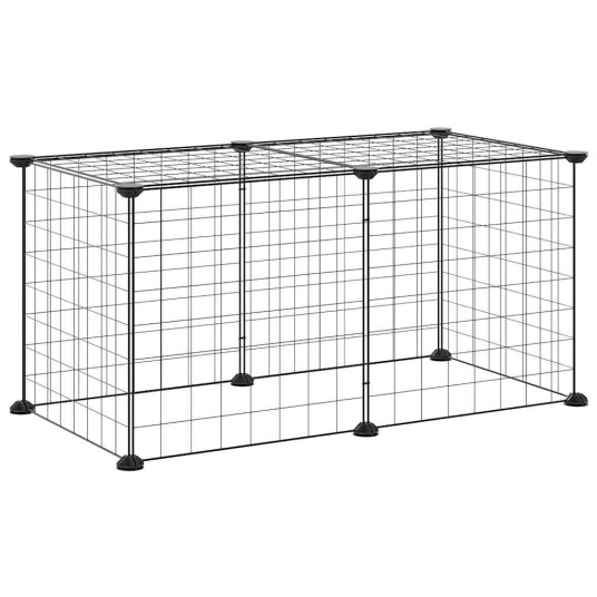Vidaxl Dyrebur 8 Paneler Svart 35X35 cm Stål Vidaxl Dyrebur 8 Paneler Svart 35X35 cm Stål