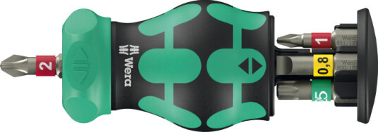 Wera Kraftform Kompakt Stubby Bitsholder med 6 deler RA 1 Wera Kraftform Kompakt Stubby Bitsholder med 6 deler RA 1