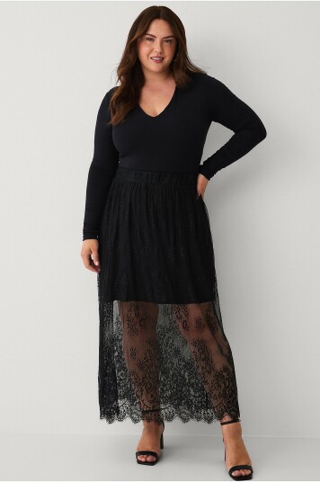 Zizzi Maxi skjørt miLovia Maxi Skirt Svart Zizzi Maxi skjørt miLovia Maxi Skirt Svart