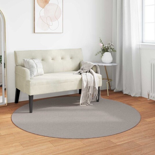 Områdetepper Rund LUGO Krem og Taupe Ø 160 CM Polyester Områdetepper Rund LUGO Krem og Taupe Ø 160 CM Polyester