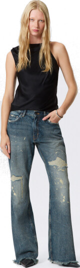 Weekday Helix Low Rise Relaxed Flared Leg Jeans - Black - 27 Weekday Helix Low Rise Relaxed Flared Leg Jeans - Black - 27