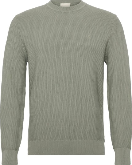 Calvin Klein Ls Textured Cotton Crewnk Sweate Khaki green XS Calvin Klein Ls Textured Cotton Crewnk Sweate Khaki green XS