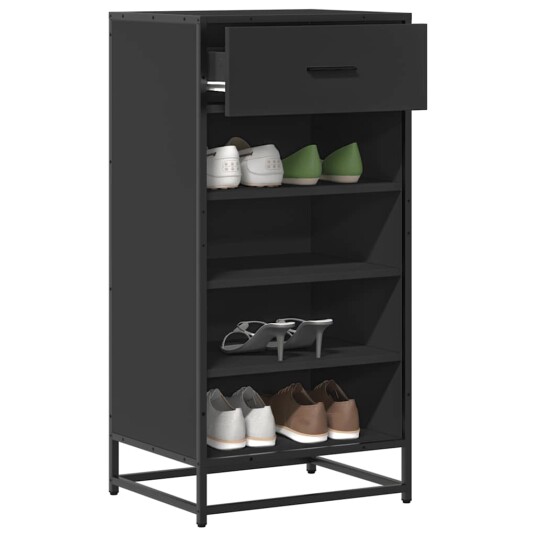 Skohylle svart 48x38x97,5 cm konstruert tre 8721102842689 Skohylle svart 48x38x97,5 cm konstruert tre 8721102842689