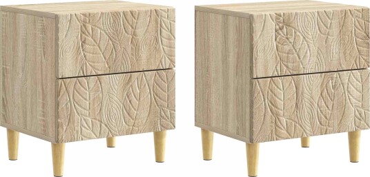  Nattbord 2 pcs Sonoma eik 43 x 34,5 x 48 cm Konstruert tre
