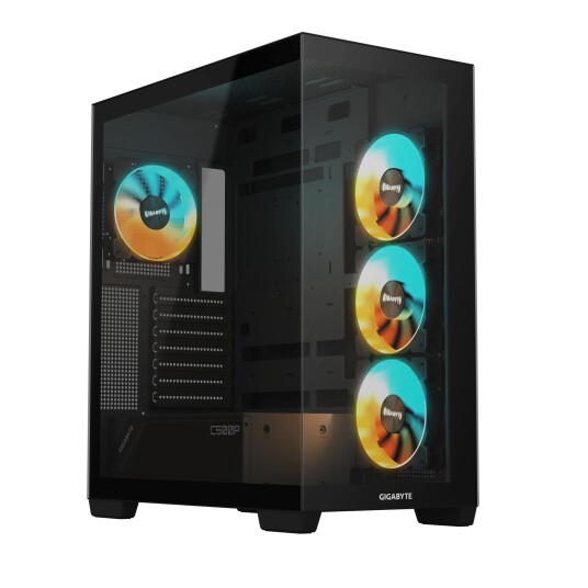 Gigabyte C500 Panoramic Midi Tower Kabinett med Glasside Svart Gigabyte C500 Panoramic Midi Tower Kabinett med Glasside Svart