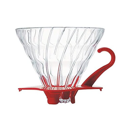 Hario V60 Pour Over Dripper - Glass - Red , 02 (2-4 cups)