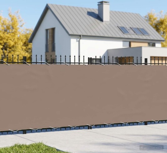 vidaXL Balkong privat skjerm 180 x 500 cm Stoff med PU belegg Gråbrun