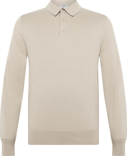 Filippa K Knitted Polo Shirt Beige XXL