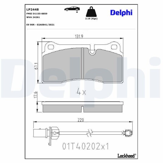 Bremseklosser DELPHI LP2448 Bremseklosser DELPHI LP2448