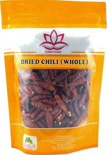 Dried Whole Chili - Hele Tørkede Chilier - Lotus Grand 100 gram (Vietnam)