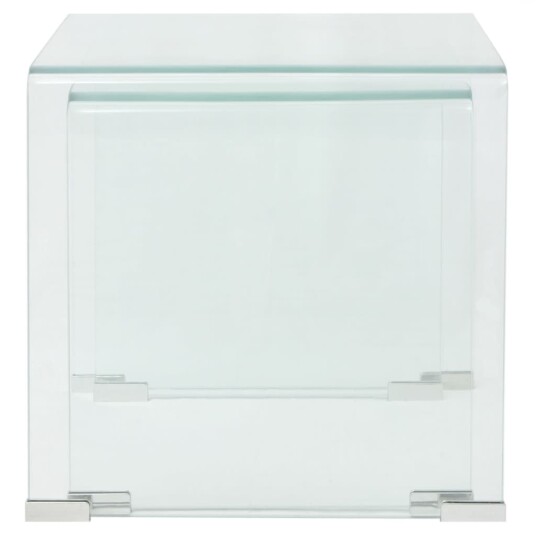 vidaXL Todelt settbord i temperert glass klar