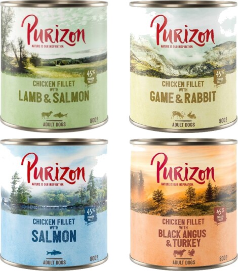 Purizon Våtfôr Adult Original Mixpakke 4 Sorter 6 X 800 G