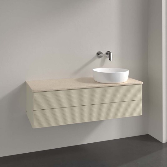 Villeroy & Boch Antao Servantskap med 2 skuffer 120x50x36 cm m/lys Grå Matt/Crème