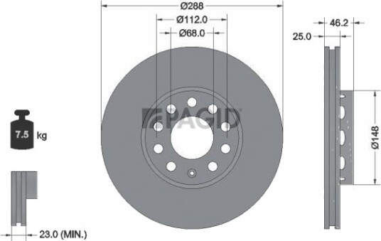 PAGID 53942NHC Bremseskive PAGID 53942NHC Bremseskive