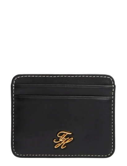 Tommy Hilfiger Th Script Leather Cc Holder Black ONE SIZE Tommy Hilfiger Th Script Leather Cc Holder Black ONE SIZE