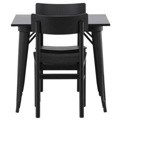 Venture Design Tempe & Montros spisegruppe Svart/svart 2 stoler & bord 80 x 80 cm