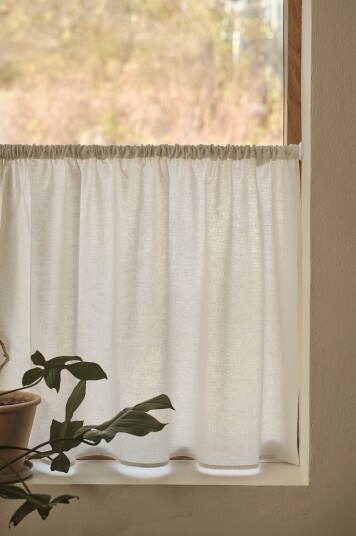 Jotex Kafégardin Linblanding Naturhvit MILLY 219859501473