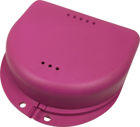 Boks for protesestiver Biteskinne Tannbeskytter PINK Boks for protesestiver Biteskinne Tannbeskytter PINK