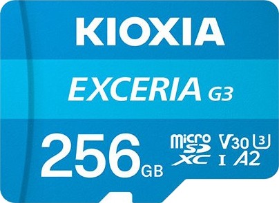 Kioxia Exceria G3 256 Gb Microsdxc Klasse 10 Uhs-I 160 Mb/S 50 Mb/S Kioxia Exceria G3 256 Gb Microsdxc Klasse 10 Uhs-I 160 Mb/S 50 Mb/S