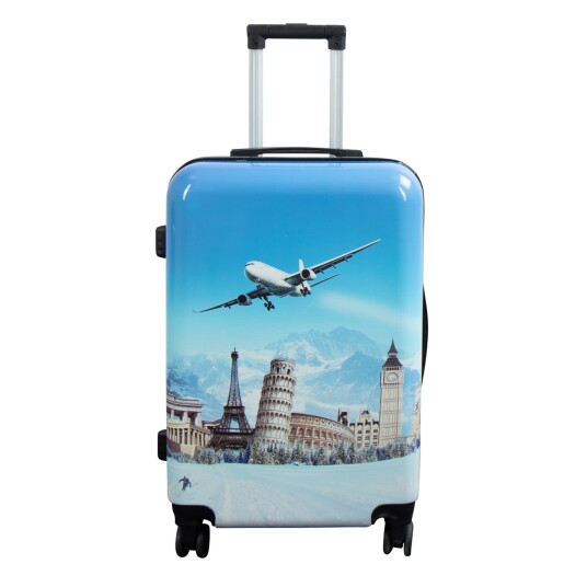 Borg Living Koffert - Hardcase koffert - Størrelse Medium - Koffert med motiv - Airplane - Eksklusiv lettvekt reisekoffert Borg Living Koffert - Hardcase koffert - Størrelse Medium - Koffert med motiv - Airplane - Eksklusiv lettvekt reisekoffert