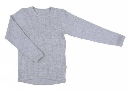 Langermet overdel i grå ull | Joha | Barn | Lysegrått | størrelse 70 | 100% Merino Ull til