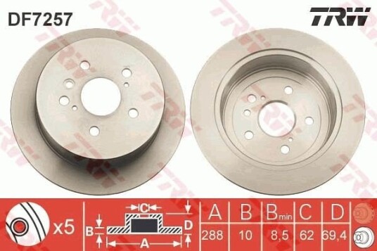 Bremseskive TRW DF7257