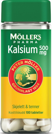 Möller's Pharma 500 mg kalsium tabletter, 100 stk.