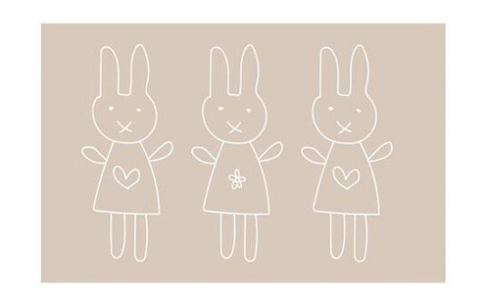 MADABOUTMATS Barneteppe Kaniner Mini Vivian Beige 67x110cm MADABOUTMATS Barneteppe Kaniner Mini Vivian Beige 67x110cm